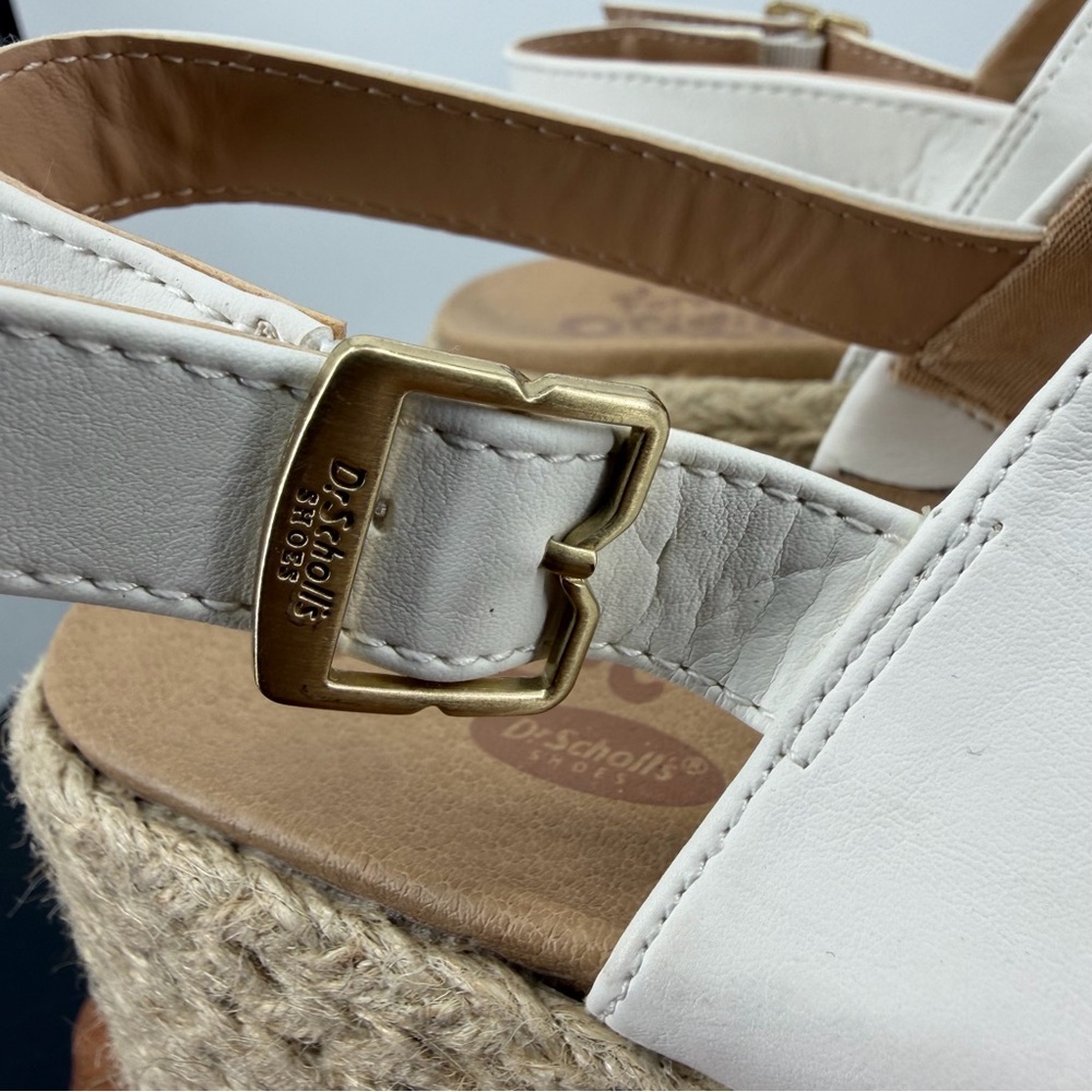 Dr.‎ Scholl's Women's Delaney Espadrille Wedge Sandal, White sz 7.5 faux leather - Picture 2 of 12